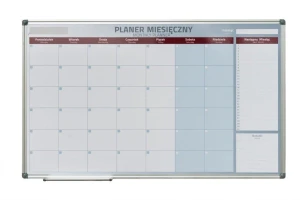 Planer miesięczny magnetyczny suchościeralny rama typ BASIC 60/90
